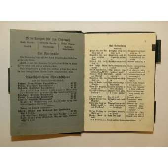 WW1 Saksan ja Venäjän ja saksankielisen sotilaallisen lauseen kirja. Espenlaub militaria